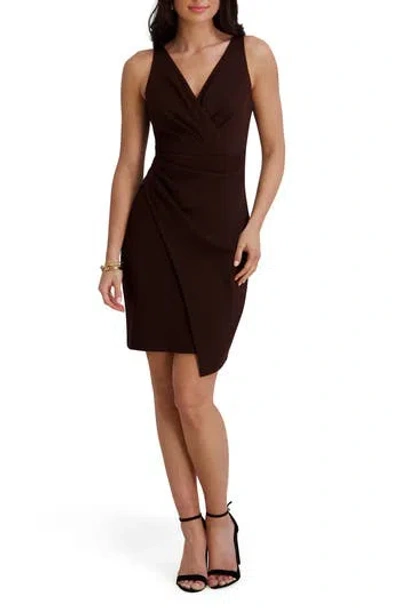 Siena Scuba Crepe Cocktail Dress In Brown
