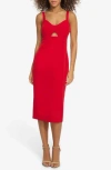 Siena Soft Touch Cutout Midi Dress In Red