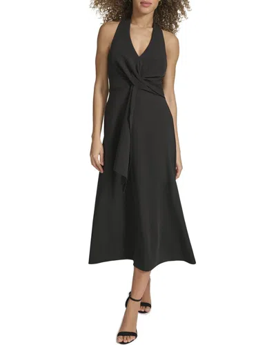 Siena Soft Touch Gab Midi Dress In Black