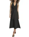 Siena Soft Touch Gab Midi Dress In Black