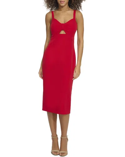 Siena Soft Touch Gab Midi Dress In Red