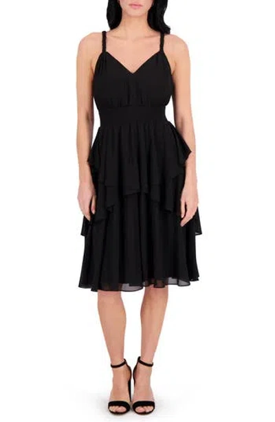 Siena Soufflé Midi Dress In Black
