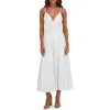 Siena Stretch Cotton Tiered Midi Dress In White