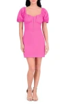 Siena Stretch Woven Minidress In Pink