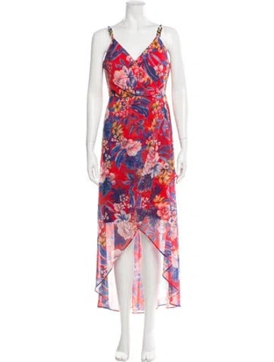 Pre-owned Siena Studio Floral Print Long Dress In Red