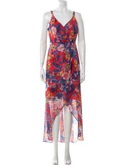 Pre-owned Siena Studio Floral Print Long Dress In Red