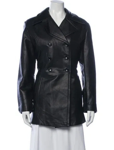 Pre-owned Siena Studio Leather Biker Jacket In Black/blue
