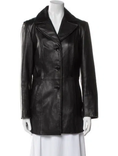 Pre-owned Siena Studio Leather Blazer In Black