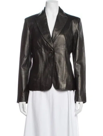 Pre-owned Siena Studio Leather Blazer In Black