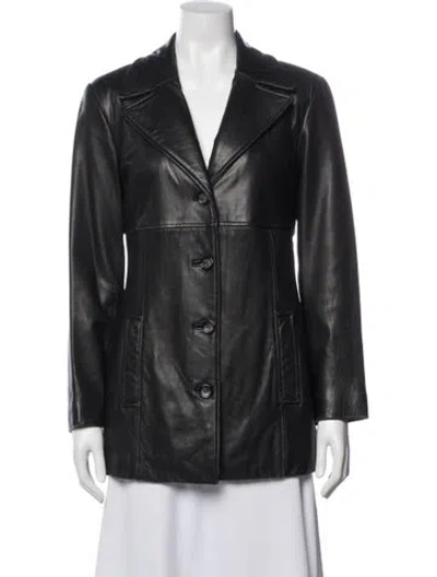 Pre-owned Siena Studio Leather Blazer In Gray