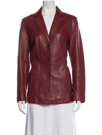 Pre-owned Siena Studio Leather Blazer In Red