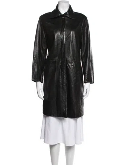 Pre-owned Siena Studio Leather Coat In Black