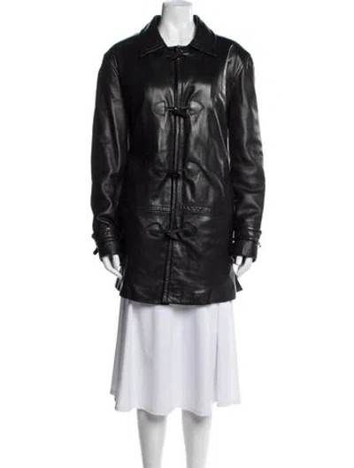 Pre-owned Siena Studio Leather Coat In Black