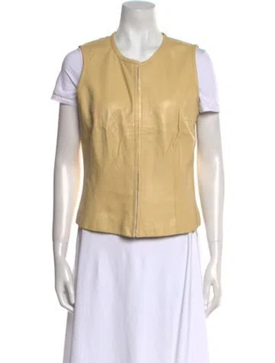 Pre-owned Siena Studio Leather Crew Neck Top In Neutral