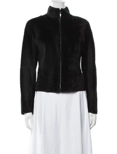 Pre-owned Siena Studio Leather Faux Fur Jacket In Black