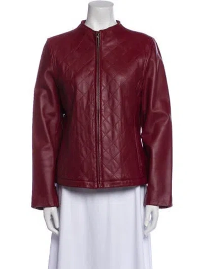 Pre-owned Siena Studio Leather Jacket In Burgundy