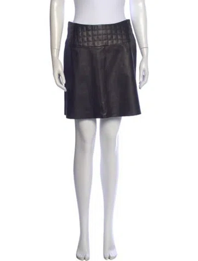 Pre-owned Siena Studio Leather Mini Skirt In Black