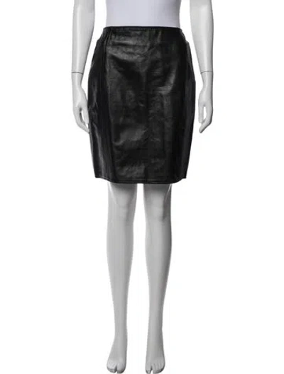 Pre-owned Siena Studio Leather Mini Skirt In Black