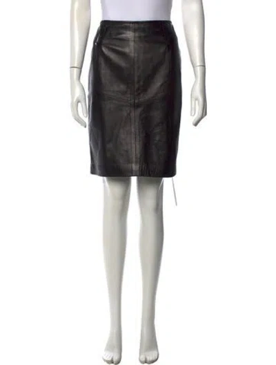 Pre-owned Siena Studio Leather Mini Skirt In Black