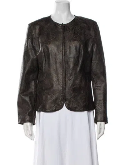 Pre-owned Siena Studio Leather Patterned Jacket In Brown