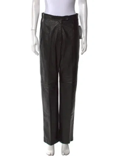 Pre-owned Siena Studio Leather Straight Leg Pants W/ Tags In Black