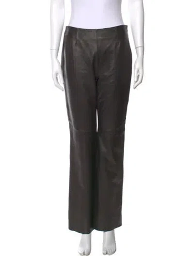 Pre-owned Siena Studio Leather Straight Leg Pants W/ Tags In Black