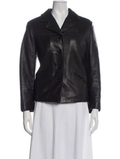 Pre-owned Siena Studio Vintage Leather Biker Jacket In Black