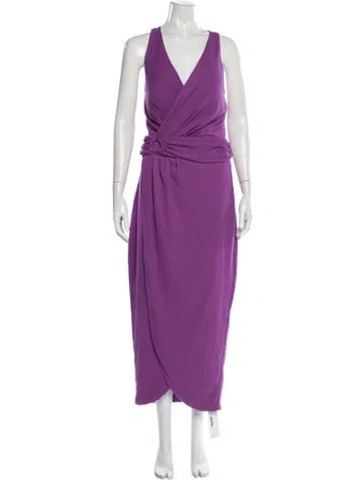 Pre-owned Siena Studio V-neck Long Dress In Purple