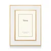 Siena White Enamel With Gold Frame, 5 X 7