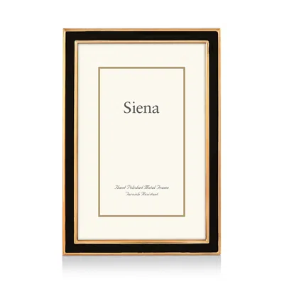 SIENA WIDE ENAMEL WITH GOLD FRAME, 4 X 6,5129BLK-46