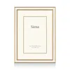 Siena Wide Enamel With Gold Frame, 4 X 6 In White