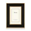 Siena Wide Enamel With Gold Frame, 5 X 7 In Black