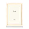 Siena Wide Enamel With Gold Frame, 5 X 7 In White
