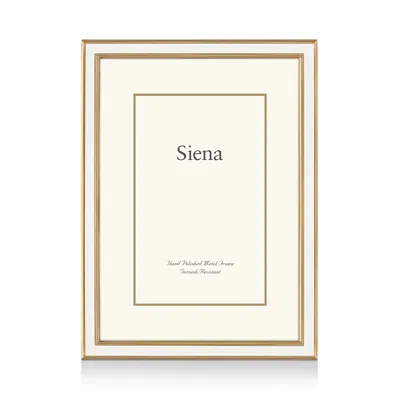 SIENA WIDE ENAMEL WITH GOLD FRAME, 5 X 7,5129WHT-57