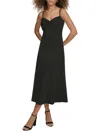 Siena Soft Touch Gab Midi Dress In Black