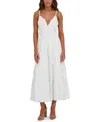 Siena Women's Cotton-blend Spaghetti-strap Tiered Maxi Dress In White