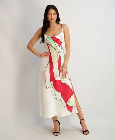 Siena Women's Cowl Neck Printed Dress In Multi