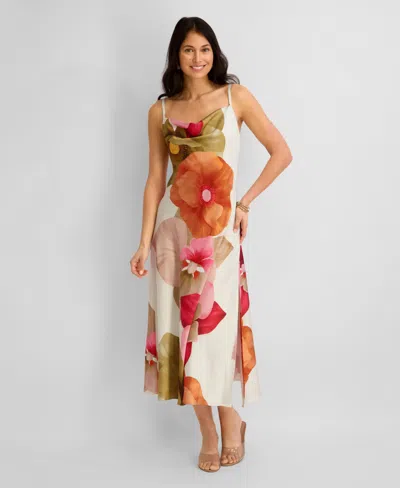 Siena Women's Cowl Neck Printed Dress In Multi