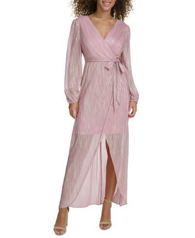 Siena Women's Faux-wrap Maxi Dress In Pink,gold