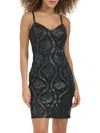 Siena Women's Floral Embroidered Sheath Minidress In Black