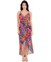 Siena Women's Floral Print Sleeveless High-low Maxi Dress In Multi