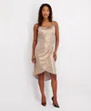 Siena Women's Foiled Sleeveless Midi Dress In Gold