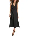 Siena Soft Touch Gab Midi Dress In Black