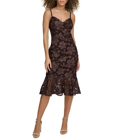 Siena Women's Lace Fit & Flare Dress In Brown
