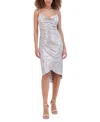 Siena Liquid Foiled Knit Midi Dress In Platinum