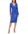 Siena Women's Metallic Twist-waist Long-sleeve Sheath Dress In Sapphire