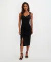 Siena Women's Ponte-knit Sleeveless Bodycon Midi Dress In Black