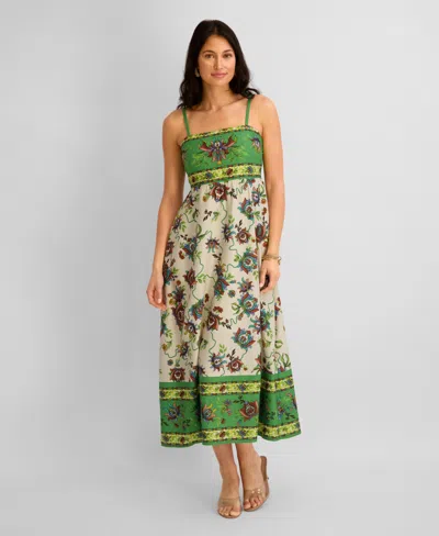 Siena Women's Printed Square-neck Sleeveless Maxi Dress In Multi
