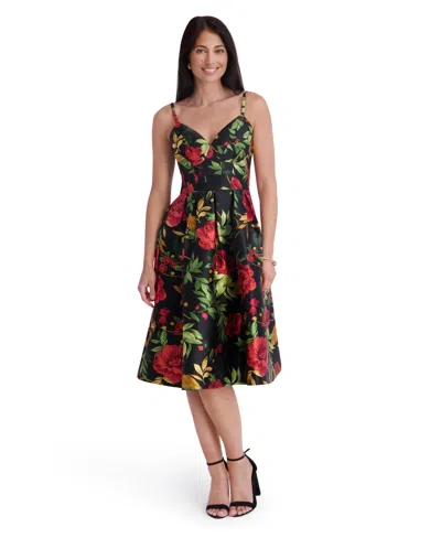 Siena Women's Printed Sweetheart Neck Dress In Multi