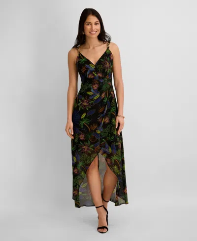 Siena Women's Printed V-neck High-low Dress In Multi